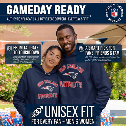 NFL Adult Gameday Hooded Sweatshirt - Poly Fleece Cotton Blend - Stay Warm and Represent Your Team in Style